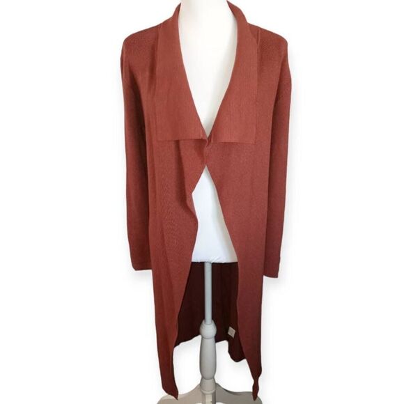 AMAZON MOCHA BELTED LONG CARDIGAN SZ.M NWOT - Picture 1 of 9